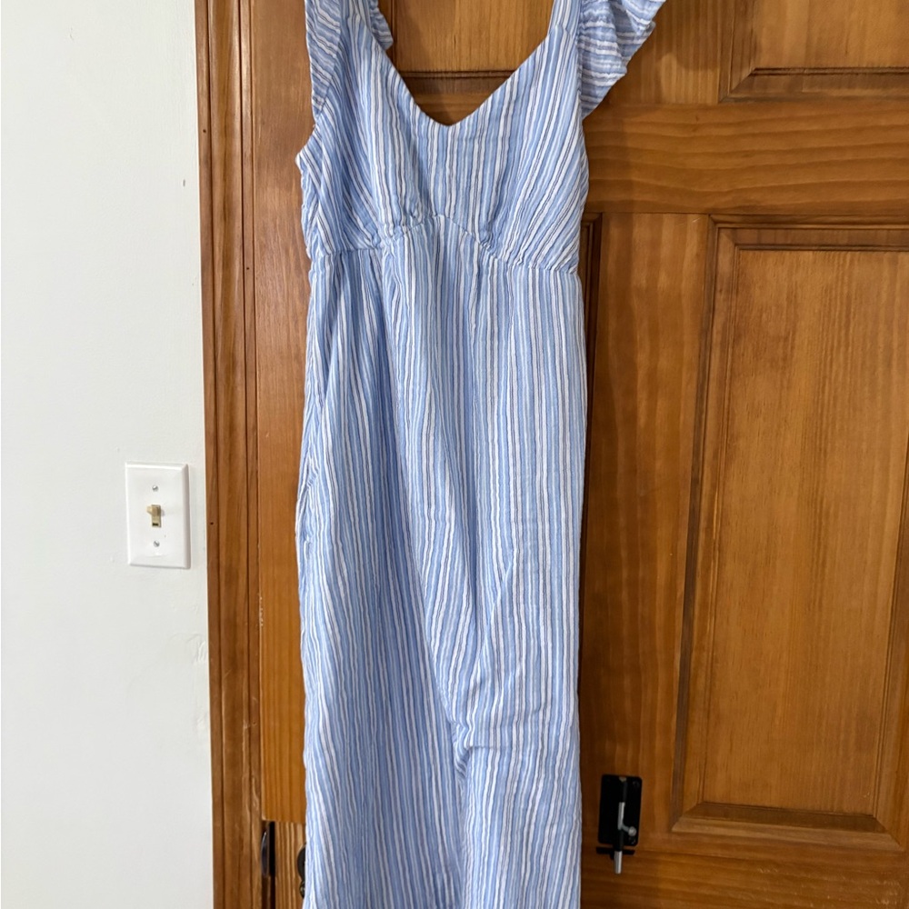 Time and Tru Light Blue Striped Maxi Dress